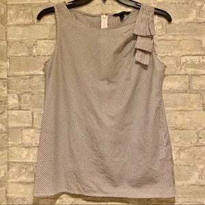 Banana Republic Blue and White Tank with Bow sz XS